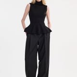 ROHE - Sculptural sleeveless knitted top | black