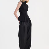 ROHE - Sculptural sleeveless knitted top | black