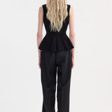 ROHE - Sculptural sleeveless knitted top | black
