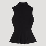 ROHE - Sculptural sleeveless knitted top | black