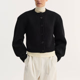 ROHE - Statement shoulder cardigan | black
