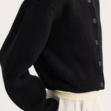 ROHE - Statement shoulder cardigan | black