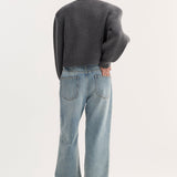 ROHE - Statement shoulder cardigan | mid grey melange