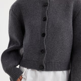 ROHE - Statement shoulder cardigan | mid grey melange