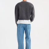 ROHE - Statement shoulder cardigan | mid grey melange
