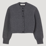 ROHE - Statement shoulder cardigan | mid grey melange