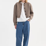 ROHE - Statement shoulder cardigan | clay melange