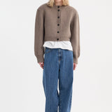 ROHE - Statement shoulder cardigan | clay melange