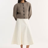 ROHE - Statement shoulder cardigan | clay melange
