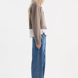 ROHE - Statement shoulder cardigan | clay melange