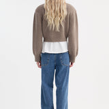 ROHE - Statement shoulder cardigan | clay melange