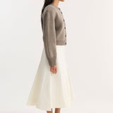 ROHE - Statement shoulder cardigan | clay melange