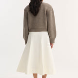 ROHE - Statement shoulder cardigan | clay melange