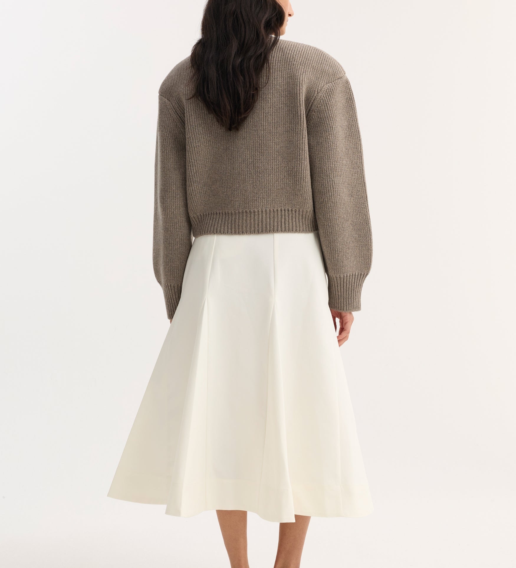ROHE - Statement shoulder cardigan | clay melange