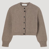 ROHE - Statement shoulder cardigan | clay melange