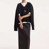 ROHE - Sleeve wrap jumper | black