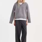 ROHE - Sleeve wrap jumper | mid grey melange