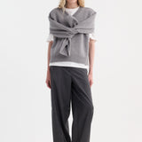 ROHE - Sleeve wrap jumper | mid grey melange