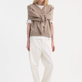 ROHE - Sleeve wrap jumper | taupe melange