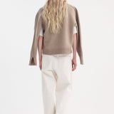 ROHE - Sleeve wrap jumper | taupe melange