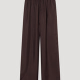 ROHE - Wide leg silk trousers | mahogany