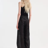ROHE - Organza silk parachute trousers | black