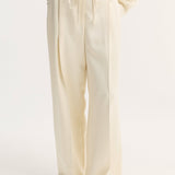 ROHE - Relaxed drawstring satin trousers | cream