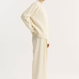 ROHE - Relaxed drawstring satin trousers | cream