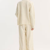 ROHE - Relaxed drawstring satin trousers | cream