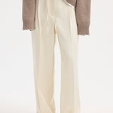 ROHE - Relaxed drawstring satin trousers | cream
