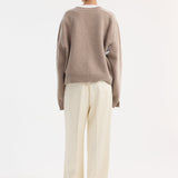 ROHE - Relaxed drawstring satin trousers | cream