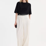 ROHE - Mid - waist tailored trousers | off white