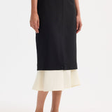 ROHE - Contrast upside-down skirt | black