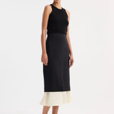 ROHE - Contrast upside-down skirt | black