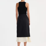 ROHE - Contrast upside-down skirt | black