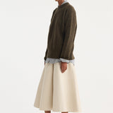 ROHE - A-line leather skirt | chalk