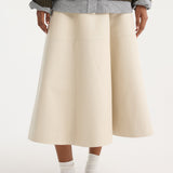 ROHE - A-line leather skirt | chalk