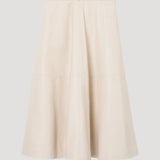 ROHE - A-line leather skirt | chalk