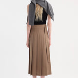 ROHE - Plissé wrap skirt | khaki