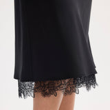 ROHE - Lace-trimmed silk skirt | black