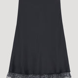 ROHE - Lace-trimmed silk skirt | black