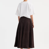 ROHE - A-line suede skirt | dark chocolate