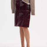 ROHE - Snake leather skirt | burgundy snake