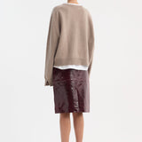 ROHE - Snake leather skirt | burgundy snake