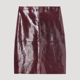 ROHE - Snake leather skirt | burgundy snake