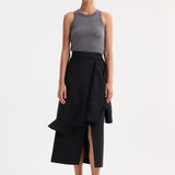 ROHE - Shirt wrap skirt | black