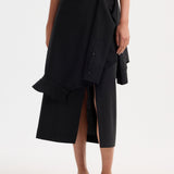 ROHE - Shirt wrap skirt | black
