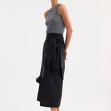 ROHE - Shirt wrap skirt | black