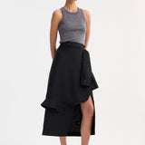 ROHE - Shirt wrap skirt | black