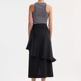 ROHE - Shirt wrap skirt | black
